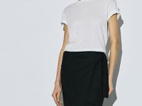 Миди-юбка на запах, Черный