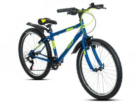 Подростковый велосипед Novatrack Racer 24, год 2023, цвет Синий, ростовка 12
