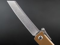 Нож Daggerr Higonokami stonewash, сталь VG-10, рукоять сталь, коричневый