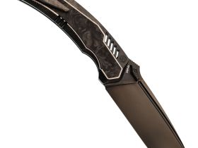 Складной нож TuoTown Tiburon DLC, сталь Tmax, рукоять Black Crystal Ti/Chaotic Black CF