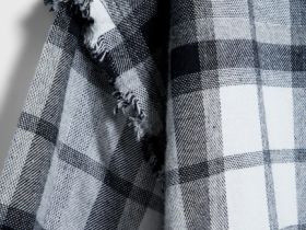 Рубашка в клетку из фланели для девочек, Серый