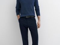 Брюки-чиносы с ремнём, Синий