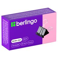 Зажимы для бумаг Berlingo 25 мм, 12 шт., черные, картонная коробка