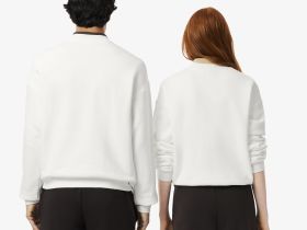 Хлопковый свитшот Lacoste свободного кроя унисекс