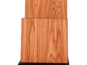 Подставка для ножей магнитная Woodinhome KS018SON-ST, дуб/мрамор