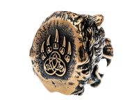 Бусина для темляка Медведь с лапой Велеса, бронза