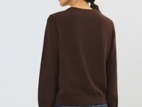 Укороченный кардиган на пуговицах, Коричневый