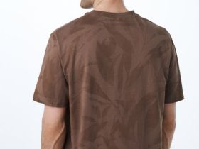 Футболка с растительным принтом, Серый