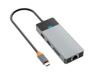 Адаптер WIWU Linker 9 в 1 USB-C HUB на 2xUSB 3.1/2xUSB 2.0/Type-C/SD/TF/LAN/PD(100W) (A923RPT) (Grey)