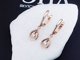 Серьги из красного золота с бриллиантами э0201сг05185800