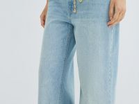 Джинсы с ремнём-цепочкой, Голубой