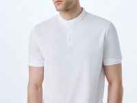 Поло с воротником-стойкой, Белый