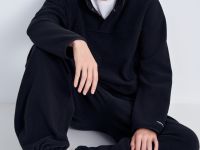 Толстовка с контрастной отделкой и воротником-стой