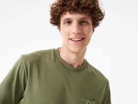 Мужская футболка Lacoste из хлопка с нагрудным карманом