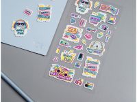 Наклейки объемные MESHU "90 s party", 10*24см, 27 наклеек