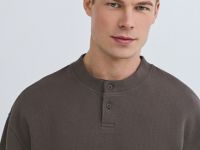 Свитшот с вырезом хенли, Коричневый