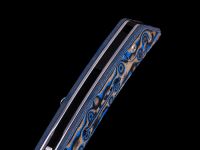 Складной нож Dr.Tech W3610MBL, сталь 14C28N, рукоять микарта, Pattern Blue