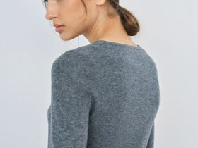 Джемпер с воротником на пуговицах, Серый