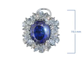 Серьги из белого золота с сапфирами э4758сг01210407