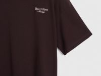 Футболка оверсайз с вышивкой, Коричневый