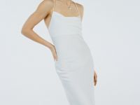 Платье на тонких бретелях, Белый