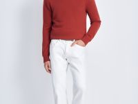 Джемпер из хлопка и шерсти с округлым вырезом