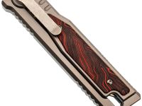 Фронтальный складной нож Reate EXO-M, сталь Elmax, рукоять чёрно-красный G10