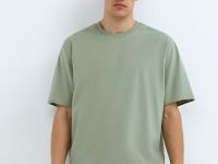 Базовая футболка с необработанным краем, Зеленый