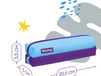 Пенал-косметичка Berlingo "Envy", 205*50*55 мм, 2 отделения, голубой