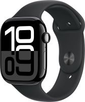Умные часы Apple Watch Series 10 46 мм алюминиевый корпус «Полночь», с чёрным спортивным ремешком S/M