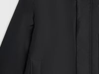 Удлинённая куртка с капюшоном, Черный