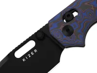 Складной нож Kizer Outposter PVD, сталь Nitro-V, рукоять синяя микарта