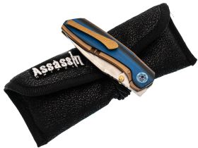 Складной нож Assassin knives Mini Rex, сталь M398, рукоять титан/микарта