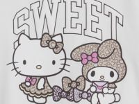 Футболка с принтом Hello Kitty для девочек, Белый