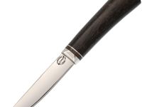 Нож Северный малый, сталь Х12МФ, рукоять коричневая карельская береза, с откованным долом