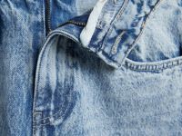 Прямые джинсы с высокой посадкой, Голубой