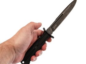 Тактический нож Mr.Blade Leshiy blackwash, сталь AUS-8, рукоять Black Elastron