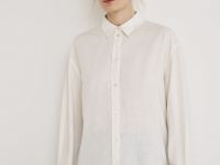 Рубашка изо льна с вискозой, Белый