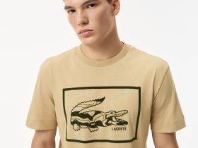 Мужская хлопковая футболка Lacoste стандартного кроя