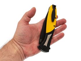 Складной нож Reptilian Корюшка-01 Black, сталь VG-10, рукоять Yellow G10
