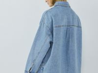 Джинсовая куртка-рубашка, Голубой