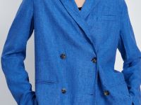 Двубортный жакет изо льна