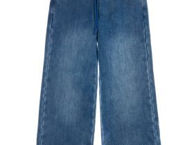 Брюки текстильные джинсовые утепленные для девочек