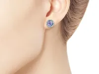 Пусеты из белого золота с танзанитами и бриллиантами э4742пс08210451