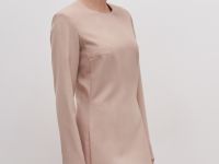 Платье мини с округлым воротником