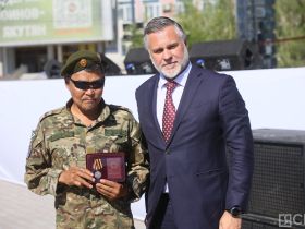 На главной площади Якутска чествовали ветеранов боевых действий
