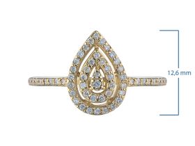 Классическое кольцо из желтого золота с бриллиантами э0301кц08210008