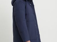 Пуховое пальто с воротником-стойкой