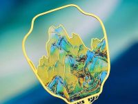 Закладка-веер для книг с кисточкой "Горы и воды на тысячу ли" (металл)