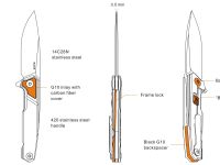 Складной нож Ruike P875-SZ, сталь 14C28N